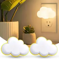 Welikera 2er LED Nachtlicht Steckdose – Wolken Nachtlampe mit Lichtsensor, energiesparend, weiches Licht für Schlafzimmer & Flur