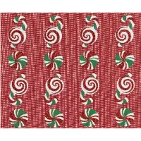 Décoris Weihnachtlicher Tischläufer mit Zuckerstangenmotiv 200x35 cm - rot, Polyester, festlich