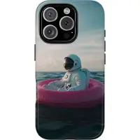 WOYC Astronaut auf pinker Luftmatratze – Hülle Kompatibel mit iPhone 16 Pro