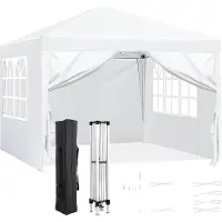 OEM Pop-Up Pavillon, Abmessungen 3 x 3 m, Maximalhöhe 200 cm, Stahlrahmen, Weiß