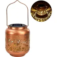 Slyrun Wasserdichte Solar-Pendelleuchte im Schmetterlingsdesign – Metall, Außenbereich geeignet, Garten/Terrasse Dekoration