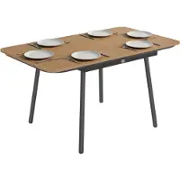 Outsunny Gartentisch 140 x 80 cm für 6 Personen rostbeständig Outdoor Esstisch