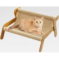 Markenlos Kratzsofa Katzenbett - Lounge zum Krallenschleifen | Gemütliches Sisal Holz Kratzbrett Vielseitiger Möbelschoner und Beschäftigungsspielzeug zur Unterhaltung von gelangweilten