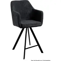 58 aufm Kessel Thekenstuhl (2er-Set) Delilah 57x104x60 Schwarz/Anthrazit