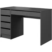 WFL GROUP Schreibtisch 120 cm mit 5 Schubladen – Anthrazit Schwarz Bürotisch Links oder Rechts Montierbar – Computertisch für Home Office, Arbeitstisch mit Stauraum – KORVI