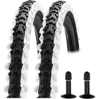 Kenda 2 Stück MTB Reifen schwarz/weiß 24x1.95 (50-507) mit 2 x AV 24 Schläuche