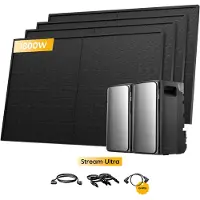 EcoFlow Balkonkraftwerk mit Speicher 3840Wh, Stream Ultra Speicherx2 und 450W Full Black Bifaziale Solarmodulex4 Komplettset (0% MwSt)