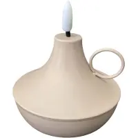 Decostar LED Kerze Öllampenoptik creme pulverbeschichtet Timer 10x10,5cm