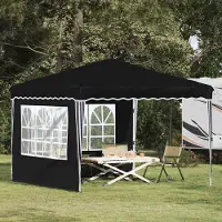 vidaXL CLORIS Pop-up Partyzelt Schwarz 288 x 288 x 245 cm Oxford-Stoff - Pavillons & Partyzelte CC568