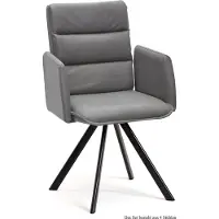58 aufm Kessel Armlehnstuhl drehbar (4er-Set) Devin 52x92x60 Schwarz/Grau