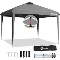 Sekey Faltpavillon 3x3 m, wasserdicht, UV-Schutz 50+, belüftet, 3 Höhen, stabil & windfest