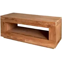Markenlos Lowboard Hassela aus Teakholz, 150 cm breit, naturfarben, Wohnzimmer, FLEGT-lizenziertes Teak, nachhaltige Möbel, robustes Massivholz, multifunktionale Holzmöbel