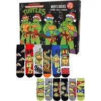 United labels Teenage Mutant Ninja Turtles Adventskalender mit 12 Paar Socken Größe 40-45 für Herren Weihnachtskalender mit Sneakers und langen Socken