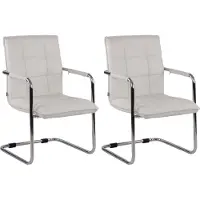 BellaFurn Set aus 2 n Esszimmerstühlen, Küchenstühlen, bequemem Kunstleder und chrom/schwarzem Gestell