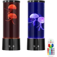 Dopwii LED Quallenlampe 17 Farben, Lavalampe Aquarium Auallen Quallenlampe, Lavalampe Aquarium Dekoratives Stimmungslicht mit Fernbedienung