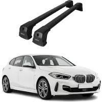 Omtec Dachträger Grundtäger für BMW 1er F40 2019-2024 75kg Aluminium Schwarz 2 tlg