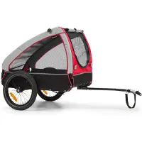 Topmast Shuttle Hundefahrradanhänger - Smartspace - Faltbar - Schwarz Rot - Hundeanhänger - Mit Flagge und Plane - Für Hunde bis 45kg