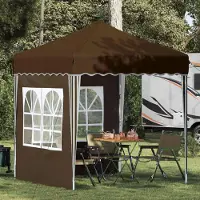Prolenta Maison Exclusive - Pop-up Partyzelt 195 x 195 x 245 cm Taupe Oxford-Stoff