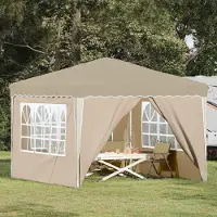 vidaXL CLORIS Pop-up Partyzelt Creme 288 x 288 x 245 cm Oxford-Stoff - Pavillons & Partyzelte CC569