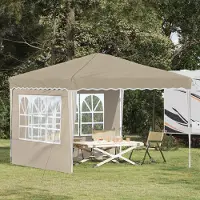 vidaXL "2026 Moderne"Pop-up Partyzelt(Wasserdicht) elegantes Design - Gartenzelt/Partyzelt - Creme 288x288x245cm Oxford-Stoff - Pavillons & Partyzelte BestMöbel 311873