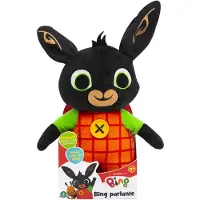 Giochi Preziosi Bing Plüschtier Kaninchen in Schwarz und Rot, 33 cm hoch, mit Soundfunktion