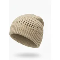 StyleBREAKER Strickmütze "Strick Beanie Mütze mit Loch Muster" 1 Stk.
