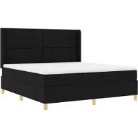 vidaXL Boxspringbett mit LED-Lichtleisten Schwarz 180 x 200 cm Stoff