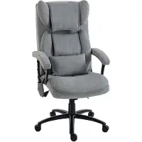 Dopwii Ergonomischer Massage-Bürostuhl mit 4 Knetpunkten, Chefsessel mit hoher Butterfly-Rückenlehne, breitem Sitz, Grau