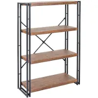 Décoshop26 - Bücherregal-Aufbewahrungseinheit 121x80cm 4 Regalböden Eichenoptik 04_0001323