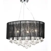 Helloshop26 - Moderner Kristalllüster im Industriestil 45 x 50 cm warmes Licht für Wohnzimmer im Industrial-Stil schwarzes Metall 02_0046025