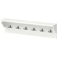 Helloshop26 Wandgarderobe - - 80 x 14 x 20 cm - Holz - 6 Haken - Weiß