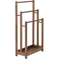 Helloshop26 Handtuchständer - - 3 Stangen und Ablage - Massivholz - 10kg/Stange - Kipp-Schutz