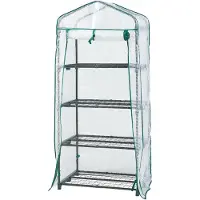 Helloshop26 Gartenhaus - - 4 Ebenen - 158 x 69 x 49 cm - UV-Schutz - Mit Reißverschluss-Tür