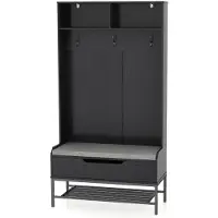Helloshop26 Garderobe - - 4 in 1 Komfort - Bank mit Stauraum - Schuhregal - Abnehmbares Kissen 150 kg