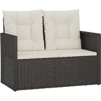 Helloshop26 - Gartenbank Terrassenmöbel Outdoor schwarz 105 cm Polyrattan
