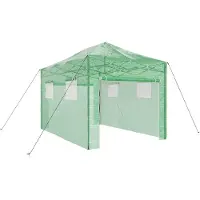 Helloshop26 - Rechteckiges faltbares Gartengewächshaus 280 x 410 x 315 cm leichter Zugang modernes Design aus grünem Eisen 02_0058859