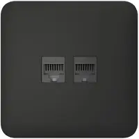 Ajax Ethernet-Seitenabdeckung Schwarz, 2 Ports, modular, für 4K-Videoübertragung, CAT.6/CAT.5e