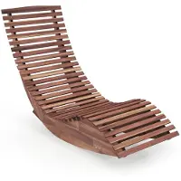 Helloshop26 Schaukel-Liege - - 157x60x76 cm - Akazienholz - Ergonomische hohe Rückenlehne - Tragfähigkeit 160 kg