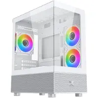 Xigmatek PC-Gehäuse ohne Netzteil - - Alphard M Arctic - Mini Tower - M-ATX Format - 4x120mm A-RGB - Weiß