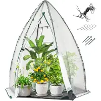 Helloshop26 Portable Gewächshaus - - Mini-Gewächshaus - 3-lagige Luftpolsterfolie - Mit Reißverschluss und Fenster - 160x139x182 cm
