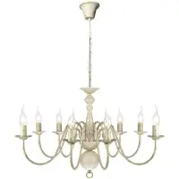 Helloshop26 - Antiker weißer Metall-Kronleuchter für den Wohnbereich klassisches Design 80 x 45 cm antikweißes Metall 02_0046250