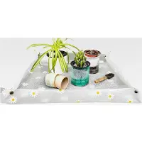 Markenlos Faltbare wasserdichte Umtopfmatte – Gänseblümchenmuster für den Innenbereich, Umtopfschale und Bonsai-Pad zur effizienten Pflanzenpflege