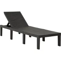 Helloshop26 - Liegestuhl Sonnenliege Gartenbett Terrassenmöbel anthrazitfarbener Kunststoff 02_0012785