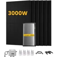 EcoFlow Stream Ultra, Solaranlage mit Speicher, mit 6 x 500W Bifazialen Solarmodulen, by Powerness - Stream Ultra | 1920Wh / 4 x Smart Plug / Standardversand