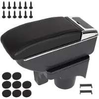 Super Merchant VW Golf V 03-09 Armlehne mit Ablagefach, SCHWARZES + Montagesatz