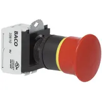 Baco L22DR01B Nødstopknap Frontring plastic, Sort, med statusindikator 600 V 10 A IP69K 1 stk