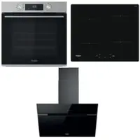 Whirlpool Backofen OMK58CU1SX + Induktionskochfeld WSQ7360NE + Dunstabzugshaube WHVP62FLTSK SETWH22