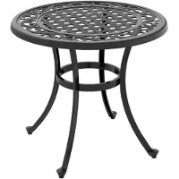Outsunny Beistelltisch, Gartentisch, Terrassentisch mit Aluminiumrahmen, Schwarz
