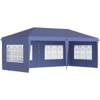 Outsunny Pavillon 2,95 x 5,85 cm Partyzelt Faltpavillon mit UV-Schutz für Balkon