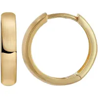 Trendor 21696 Damen Ohrringe Gold 333/8K Mattiert Klapp-Creolen 15x3 mm